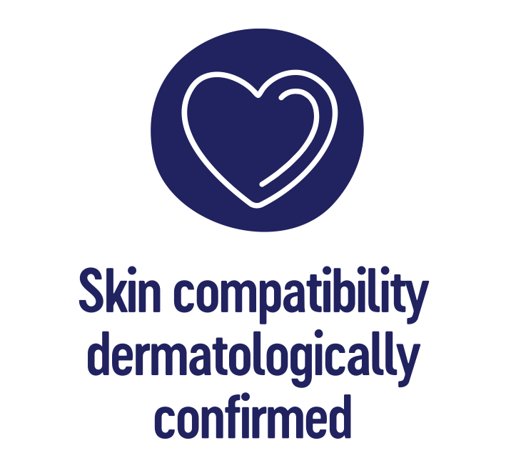 Skin compatibility dermatologically confirmed